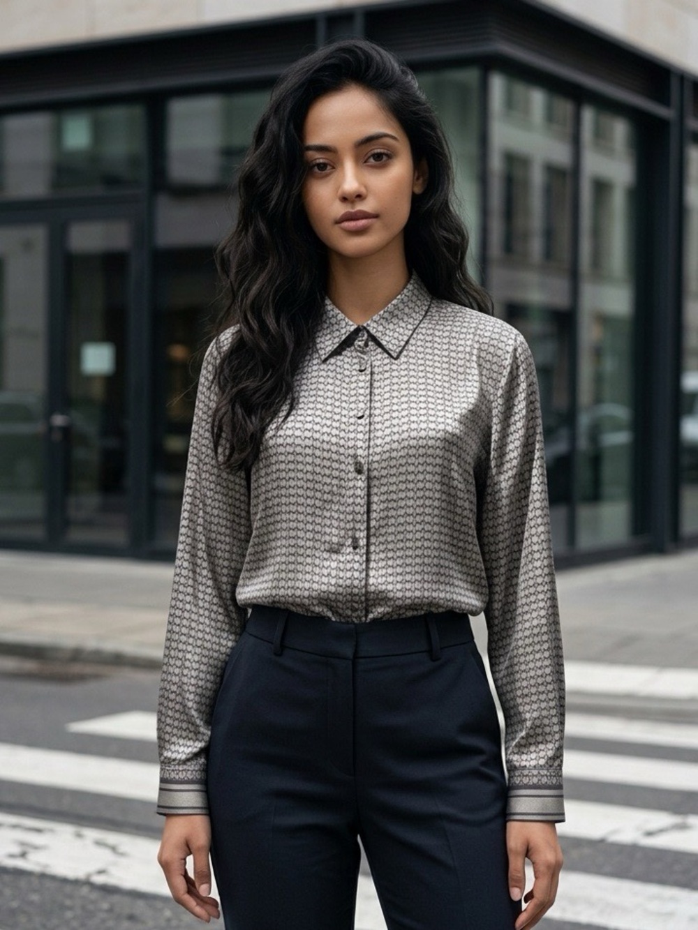 Equipment Femme Olive/Black Shirt, Size S/P